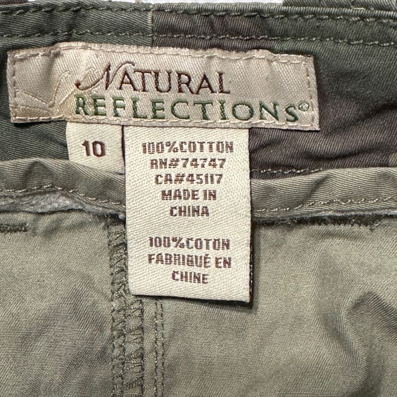 Natural Reflections Camouflage Midi Skirt Green and Brown Pockets Size 10 - Picture 13 of 15